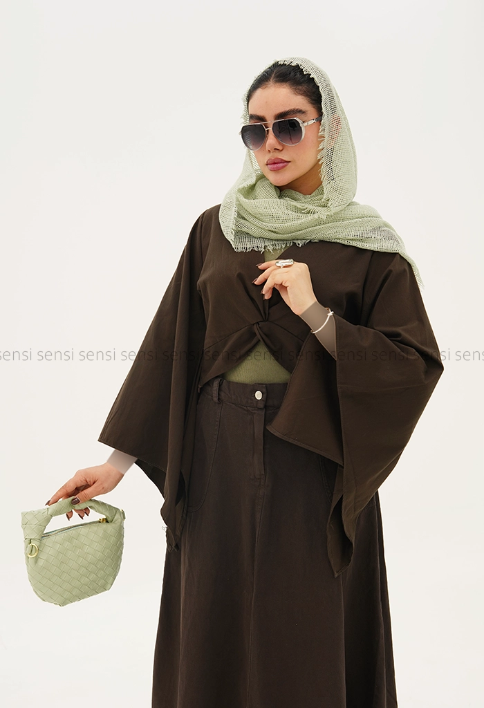 شومیز پوپلین جلو پیچ کد1005356